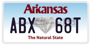 ABX68T  license plate in AR
