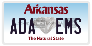 ADAEMS  license plate in AR