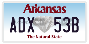 ADX53B  license plate in AR