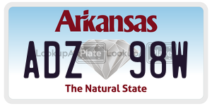 ADZ98W  license plate in AR
