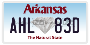 AHL83D  license plate in AR