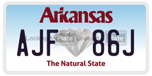 AJF86J  license plate in AR