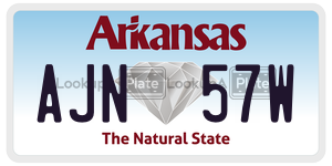 AJN57W  license plate in AR