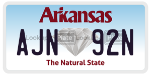 AJN92N  license plate in AR