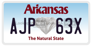 AJP63X  license plate in AR