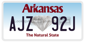 AJZ92J  license plate in AR