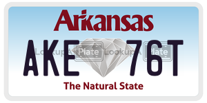 AKE76T  license plate in AR