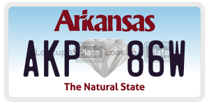 AKP86W license plate in Arkansas