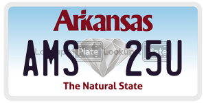 AMS25U license plate in Arkansas
