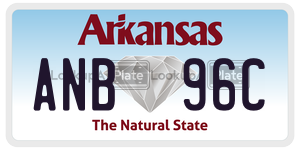 ANB96C  license plate in AR
