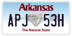 APJ53H  license plate in AR