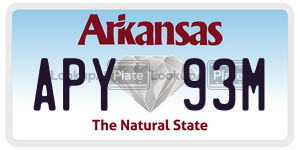 APY93M  license plate in AR