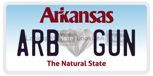 ARBGUN  license plate in AR
