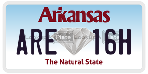 ARE16H  license plate in AR