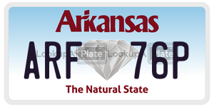 ARF76P  license plate in AR