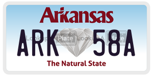 ARK58A  license plate in AR