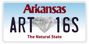 ART16S license plate in Arkansas