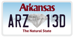 ARZ13D  license plate in AR