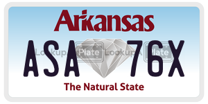 ASA76X  license plate in AR