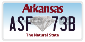 ASF73B  license plate in AR