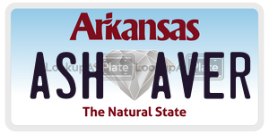 ASHAVER  license plate in AR