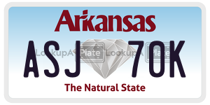 ASJ70K  license plate in AR
