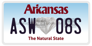 ASW08S  license plate in AR