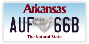 AUF66B license plate in Arkansas