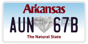 AUN67B  license plate in AR