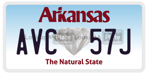 AVC57J  license plate in AR
