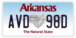 AVD98D  license plate in AR