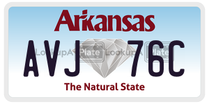 AVJ76C  license plate in AR