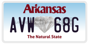 AVW68G  license plate in AR