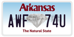 AWF74U  license plate in AR