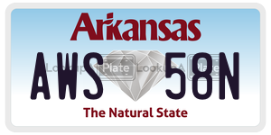 AWS58N  license plate in AR