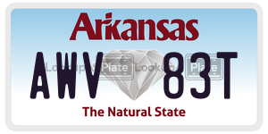 AWV83T  license plate in AR