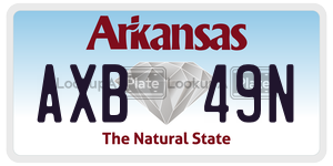 AXB49N  license plate in AR