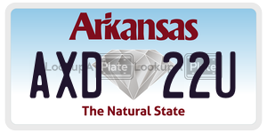 AXD22U  license plate in AR