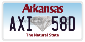 AXI58D  license plate in AR