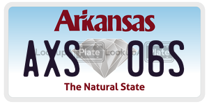 AXS06S  license plate in AR