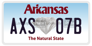 AXS07B license plate in Arkansas