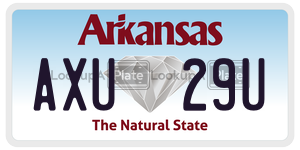 AXU29U  license plate in AR