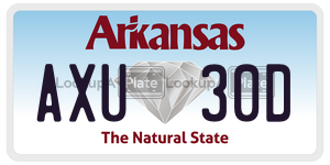 AXU30D  license plate in AR