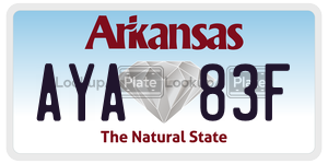 AYA83F  license plate in AR