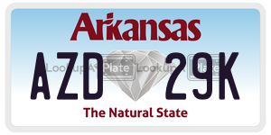 AZD29K  license plate in AR