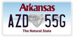 AZD55G  license plate in AR