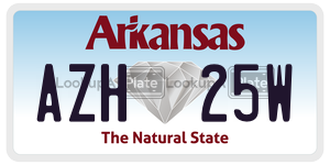 AZH25W license plate in Arkansas