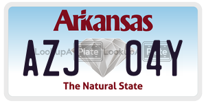 AZJ04Y  license plate in AR