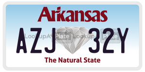 AZJ32Y  license plate in AR