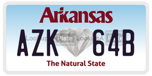 AZK64B  license plate in AR